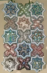 Panel de azulejos, Kashan, Irán central, c.1250-1300 (frita)