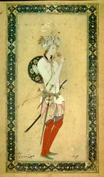 Retrato de Harún al-Rashid, califa abasí (766?-809), miniatura persa