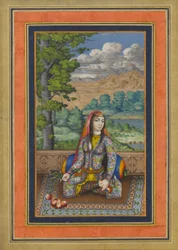 Retrato de una dama persa, folio del Álbum Davis, c.1736-37