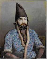 Retrato de un noble o figura real, posiblemente Muhammad Shah Qajar