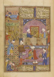 Escena en una taberna de un Diván de Hafiz, c.1552-53