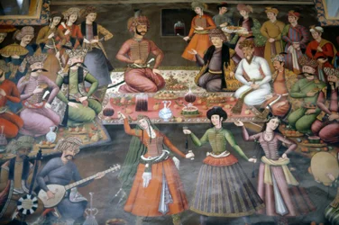 Shah Abbas I recibiendo a Nadr Vali Muhammad Khan del Khanato de Bukhara, Salón de Recepción