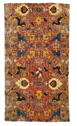 Fragmento de alfombra medallón de Tabriz, noroeste de Persia
