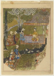 Timur concede una audiencia con motivo de su ascenso al trono en Balkh, 1436