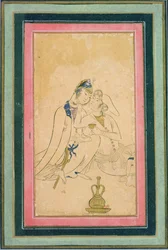 Dos amantes, c.1590, persa