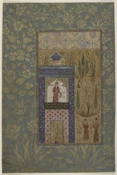 Dos jóvenes ante una princesa en una ventana, c.1417-18