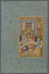 Zulaykha atada por la cadena dorada, c.1570-80
