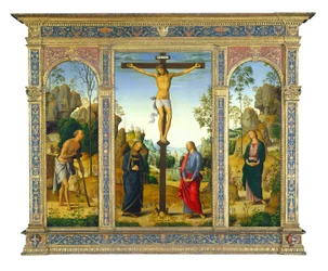 La crucifixión con la Virgen, San Juan, San Jerónimo y Santa María Magdalena