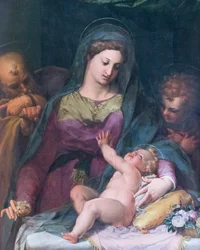 Virgen con el Niño y el Joven San Juan, antes de 1585, Pieter de Witte (óleo sobre tabla)