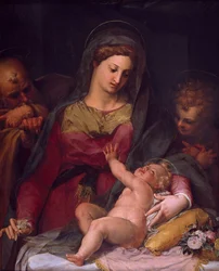 La Sagrada Familia con San Juan de Peter Candid (1548-1628), óleo sobre tabla