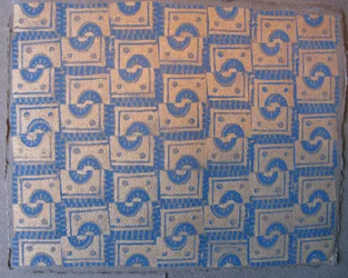 Estampado azul y dorado