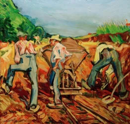Trabajador de la cantera de arcilla