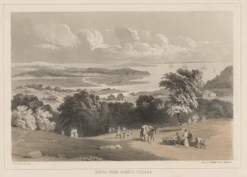 Napha de Bamboo Village, litografía por Sarony y Co., 1855