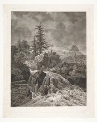 Paisaje con cascada