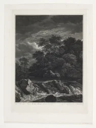 Paisaje con cascada