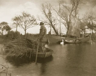 El cortador de Gladdon regresa, Vida y Paisaje en los Norfolk Broads, c.1886