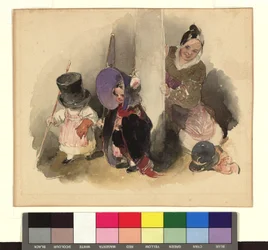 Madre con niños jugando (El pequeño Gerngross)