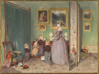 La oración vespertina Archiduquesa Sofía con niños, 1839