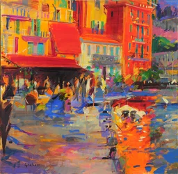 La Dolce Vita, Villefranche-sur-mer, 2021 (óleo sobre lienzo)