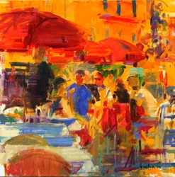 Almuerzo en la terraza, Villefranche-sur-Mer (óleo sobre lienzo)