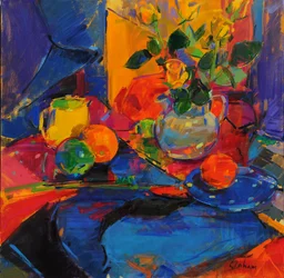 West End Roses, 2021 (óleo sobre lienzo)