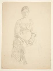 La esposa del artista posa para el retrato de la señora Thora Karl Madsen para la pintura: Inauguración del Museo Faaborg (1910-11)