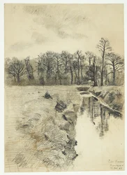 Paisaje con un arroyo