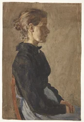 Retrato de la pintora Christine Swane, nacida Larsen, de joven