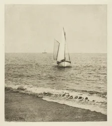 Un pescador de camarones de Suffolk "Llegando a la orilla"