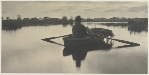 Remando a casa el Schoof-Stuff de Vida y Paisaje en los Norfolk Broads, 1886, placa XXI, 1886