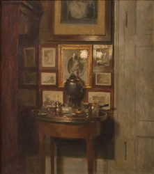 Interior con un samovar. Noche