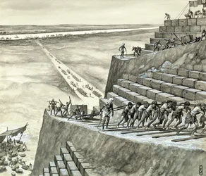 Construyendo la gran pirámide en Giza