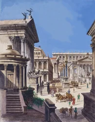 El Foro (gouache sobre papel)