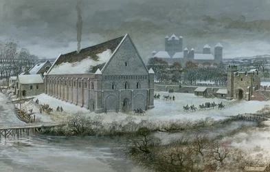 Westminster Hall en la nieve