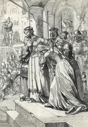 La ejecución de Lady Jane Grey (Juana Grey) (1537-1554) Jane Grey fue ejecutada en 1554 en la Torre de Londres (Ejecución de Lady Jane Grey) Dibujo a pluma de "Historische Memorabilian des In-und Auslandes" de Anton Ziegler
