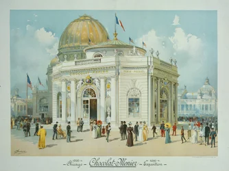 Pabellón Chocolate-Menier, Exposición Mundial Colombina, Chicago, Illinois, Vista en perspectiva