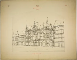 Rathskeller Neubau, Halle (Saale), Sajonia-Anhalt, Alemania, Perspectiva (inacabado)