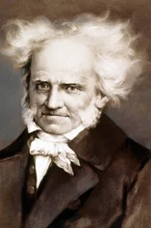 El filósofo alemán Arthur Schopenhauer (1788-1860) foto después de la pintura de Peter Kramer