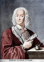 Antonio Vivaldi, compositor barroco italiano, sacerdote católico y violinista virtuoso, 1725