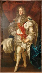 Retrato del Rey Jacobo II, de cuerpo entero, con ropas de la Orden de la Jarretera