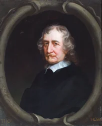 Retrato de Thomas Hobbes de Malmesbury, el filósofo (óleo sobre lienzo)