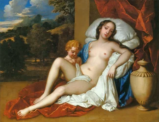 Retrato de una joven (Barbara Villiers o Nell Gwyn) y un niño, como Venus y Cupido