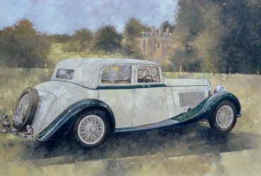 El Bentley verde y blanco en Althorp