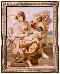 Tapiz flamenco. Serie El Triunfo de la Eucaristía. La sabiduría es inspirada por el Espíritu Santo (La Sabiduría inspirada por el Espíritu Santo). Decimonoveno tapiz de la serie. Modelo Peter Paul Rubens. 1626-1628. Fabricación Jacob II Geubels, Bruselas