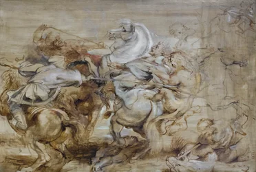 La caza del león, c.1614-15 (óleo sobre roble)