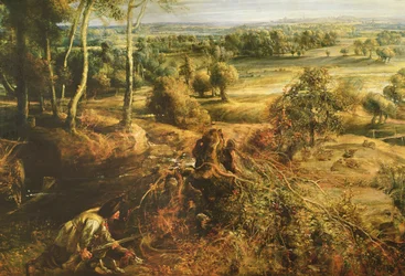 Paisaje de Otoño con vista de Het Steen en la Mañana Temprana, c.1636 (detalle)