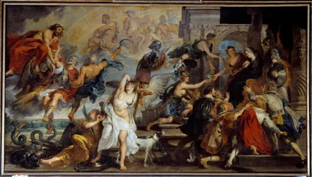 Apoteosis de Enrique IV (1553-1610) y proclamación de la regencia de María de Médicis (1573-1642) en 1610. Pintura de Pierre Paul Rubens (1577-1640), escuela flamenca