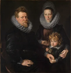 Retrato del orfebre bruselense Robert Staes, su esposa Anna y su hijo Albert