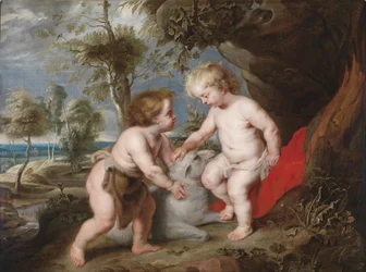 Cristo y Juan el Bautista como niños