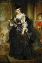 Helene Fourment con carruaje (pintura sobre madera)